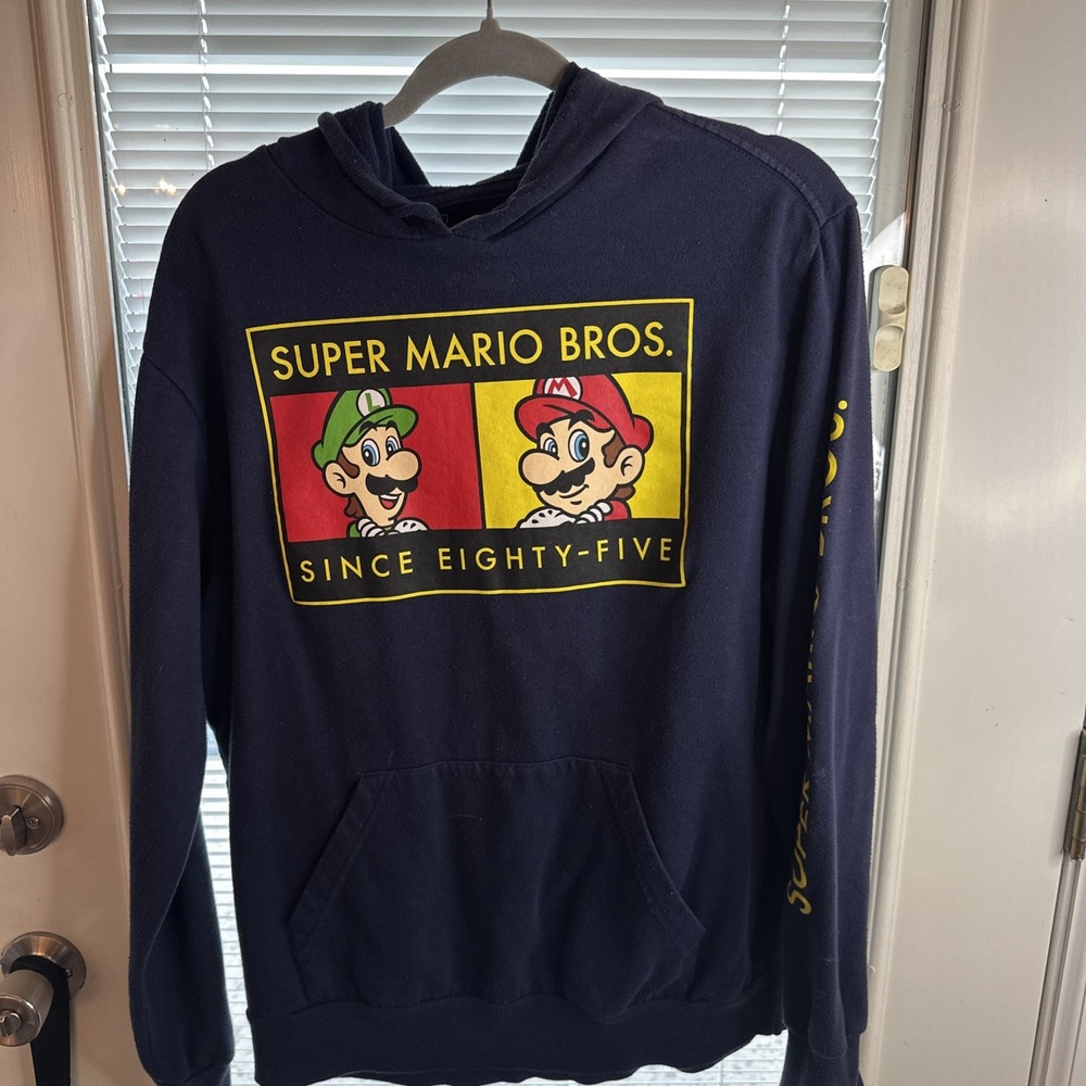 SuperMario Bros Since 85 Hoody Blue Men's XL 117508